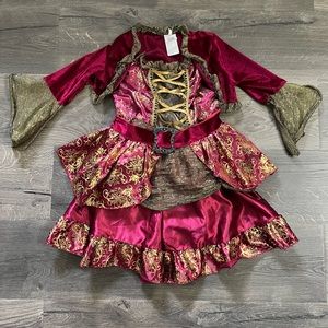 Toddler girls pirate costume size 5T or 6T (XS) with pirate hook